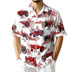 International Harvester Hawaiian Shirt, Farm Aloha Shirt for Men